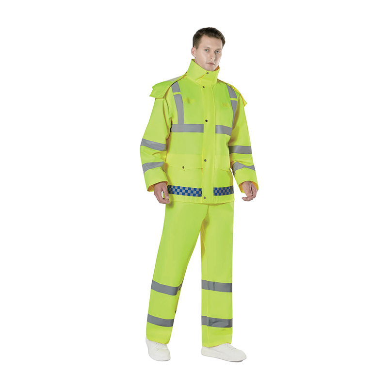 PVC Jacket Raincoat With Reflective Lines